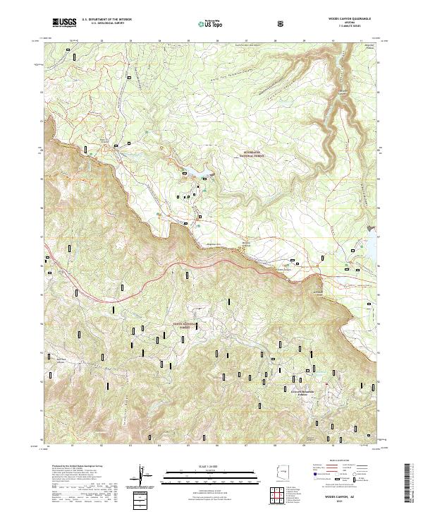 US Topo 7.5-minute map for Woods Canyon AZ