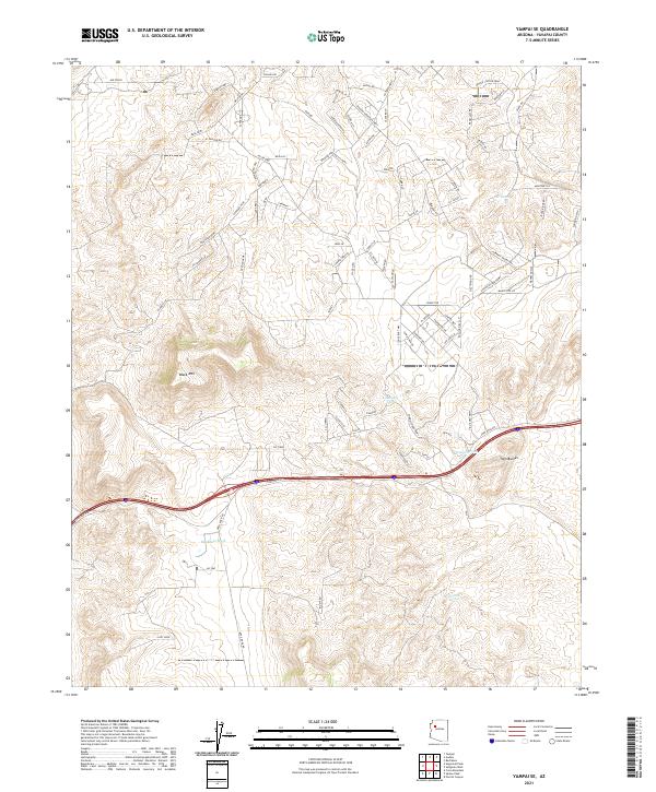 US Topo 7.5-minute map for Yampai SE AZ