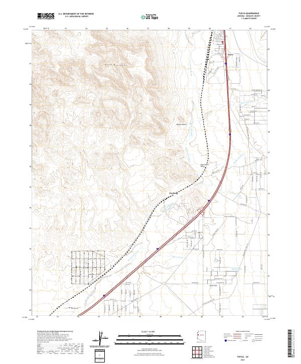 US Topo 7.5-minute map for Yucca AZ