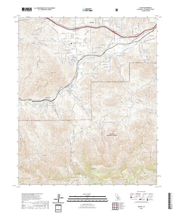 US Topo 7.5-minute map for Acton CA