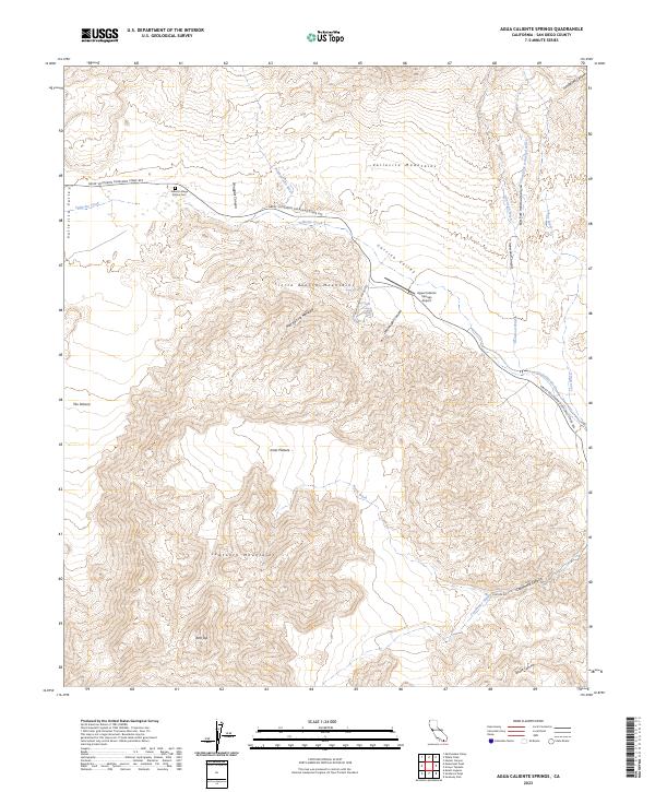 US Topo 7.5-minute map for Agua Caliente Springs CA