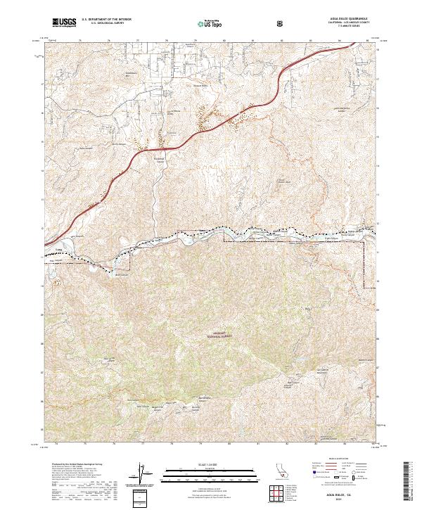 US Topo 7.5-minute map for Agua Dulce CA