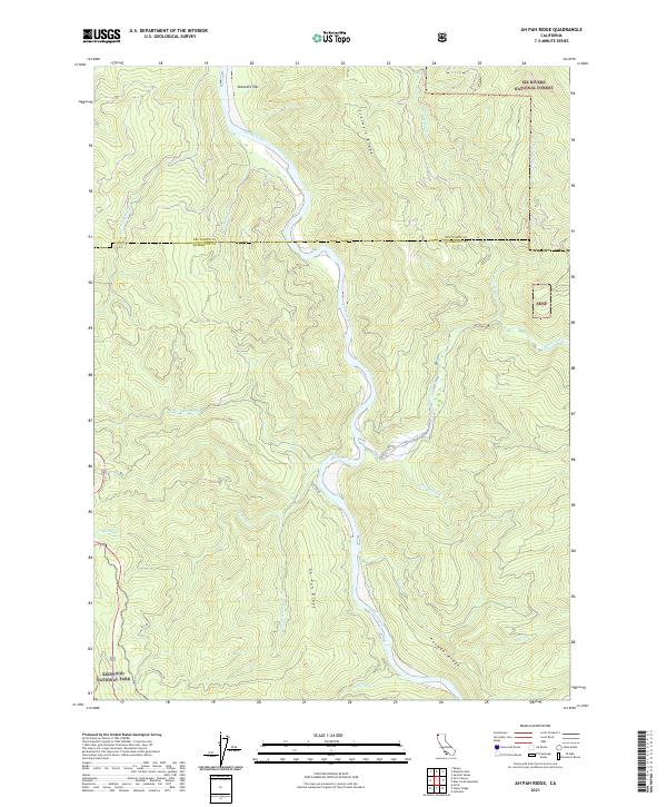 US Topo 7.5-minute map for Ah Pah Ridge CA
