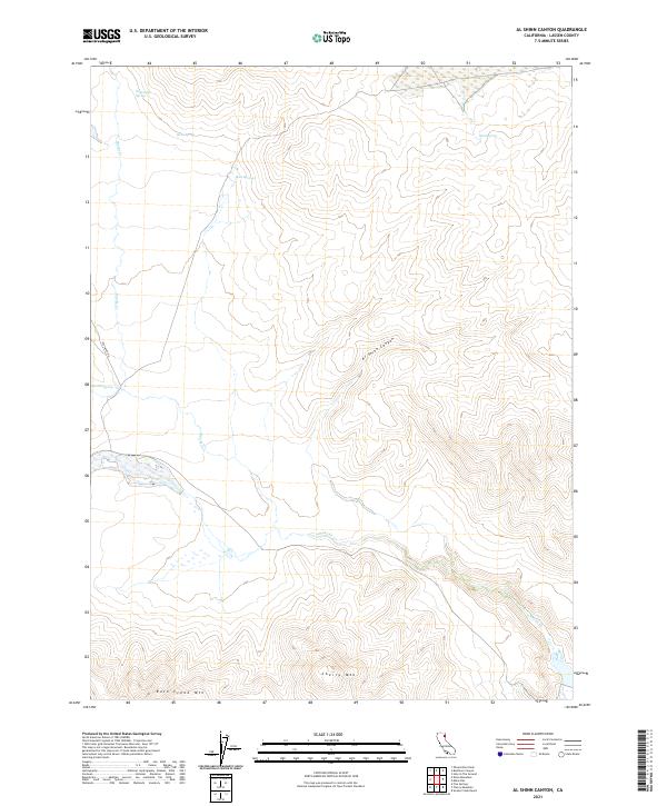 US Topo 7.5-minute map for Al Shinn Canyon CA