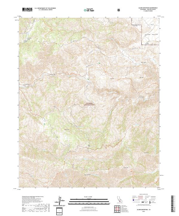 US Topo 7.5-minute map for Alamo Mountain CA