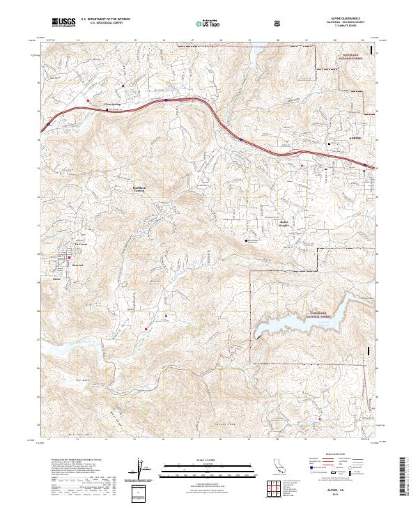 US Topo 7.5-minute map for Alpine CA