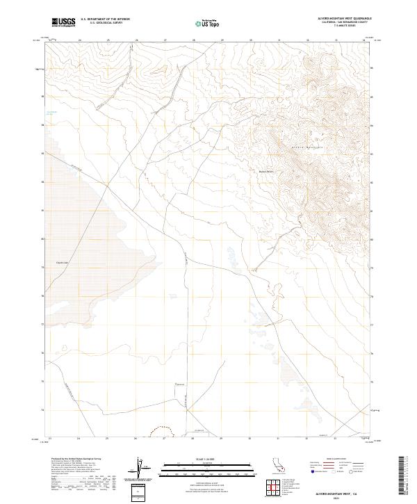 US Topo 7.5-minute map for Alvord Mountain West CA