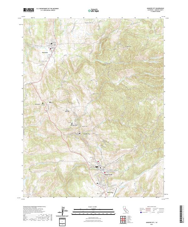 US Topo 7.5-minute map for Amador City CA