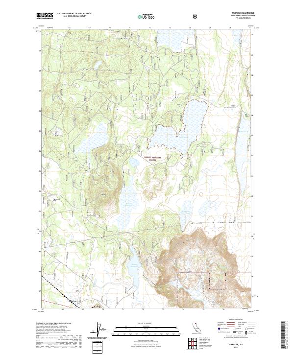 US Topo 7.5-minute map for Ambrose CA