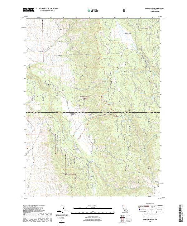 US Topo 7.5-minute map for Ambrose Valley CA