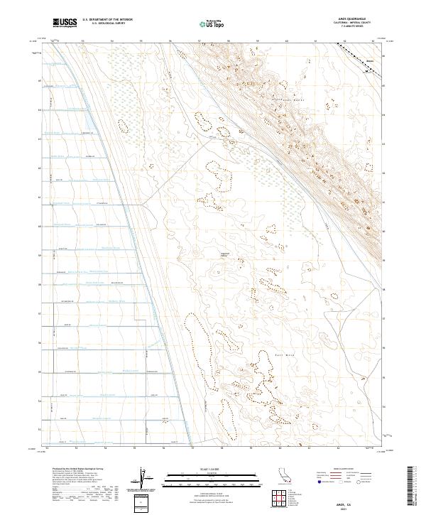 US Topo 7.5-minute map for Amos CA