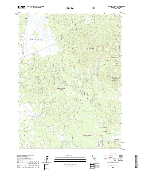 US Topo 7.5-minute map for Antelope Mountain CA