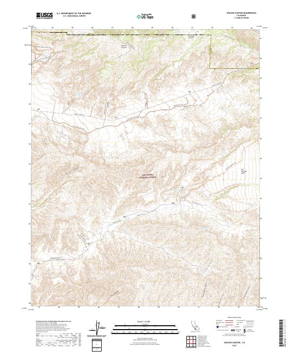 US Topo 7.5-minute map for Apache Canyon CA