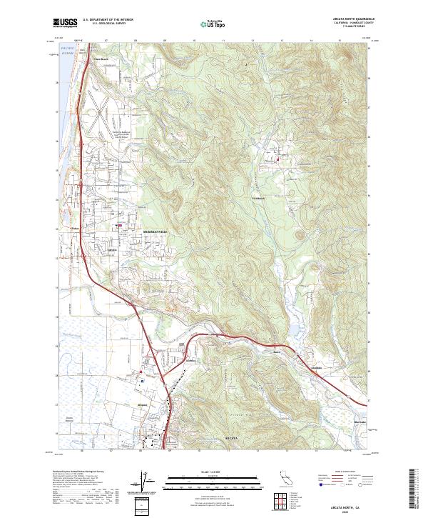 US Topo 7.5-minute map for Arcata North CA