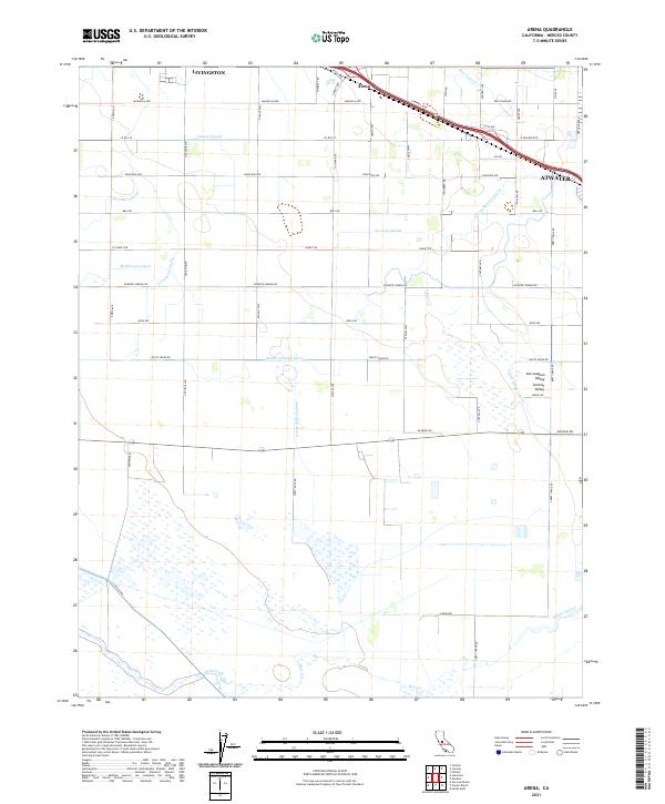 US Topo 7.5-minute map for Arena CA