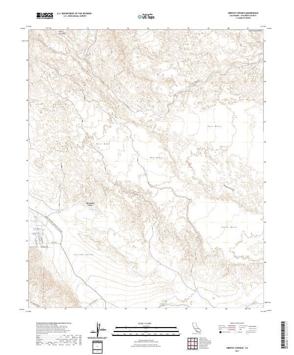 US Topo 7.5-minute map for Arroyo Tapiado CA