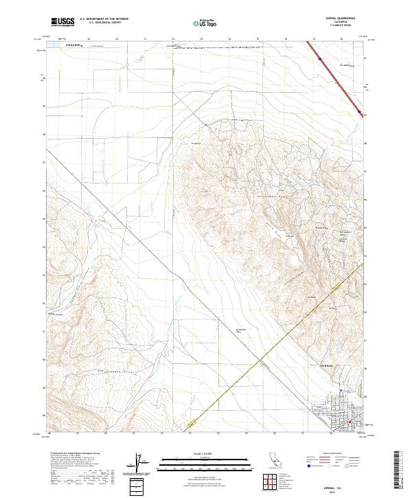 US Topo 7.5-minute map for Avenal CA