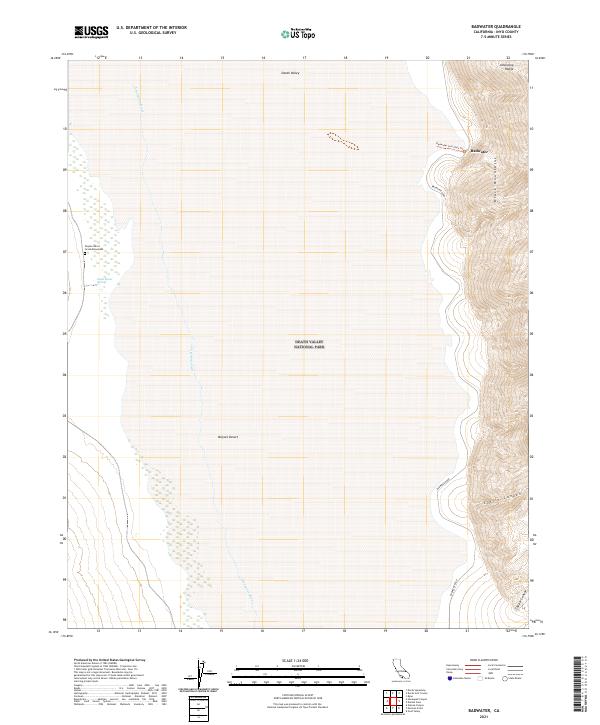 US Topo 7.5-minute map for Badwater CA