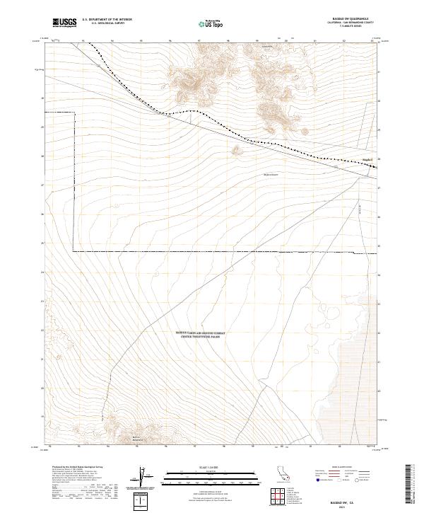 US Topo 7.5-minute map for Bagdad SW CA