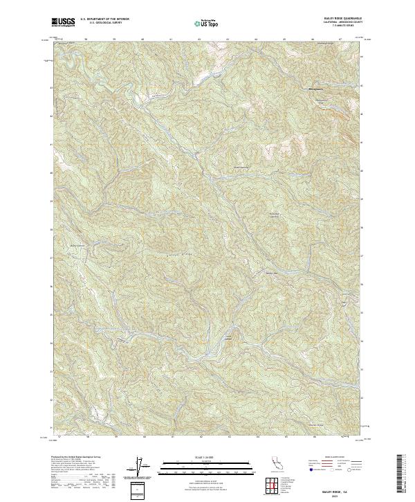 US Topo 7.5-minute map for Bailey Ridge CA