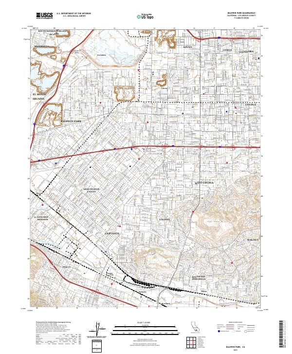 US Topo 7.5-minute map for Baldwin Park CA