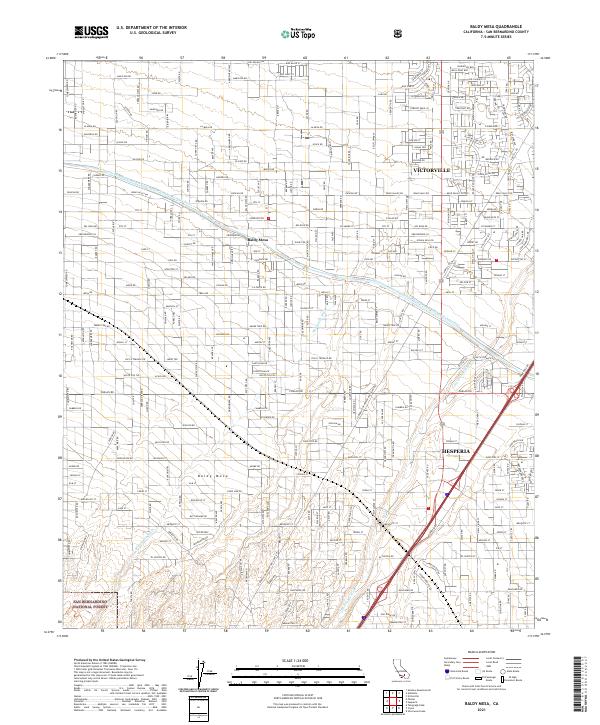 US Topo 7.5-minute map for Baldy Mesa CA