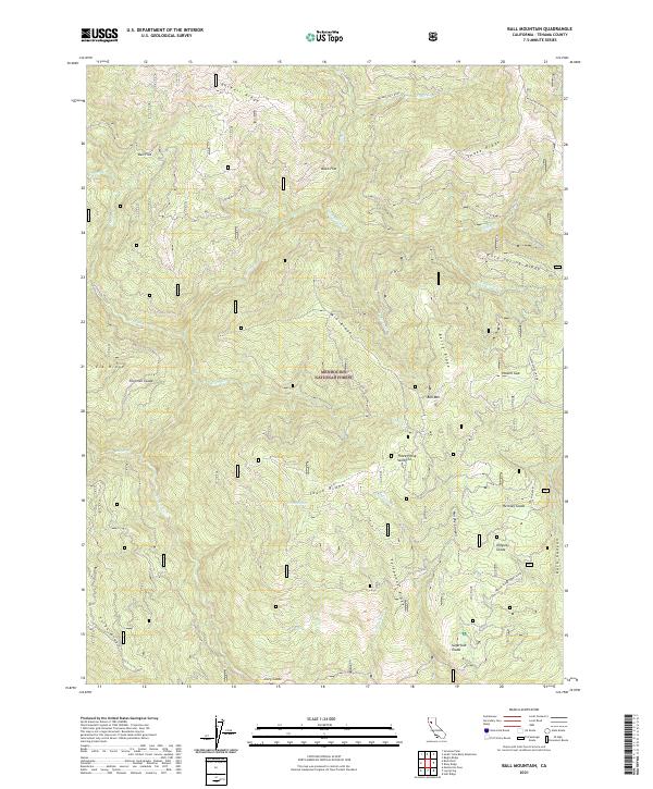 US Topo 7.5-minute map for Ball Mountain CA