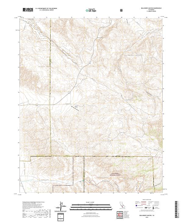 US Topo 7.5-minute map for Ballinger Canyon CA