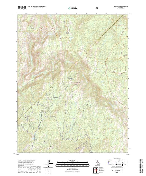 US Topo 7.5-minute map for Balloon Dome CA