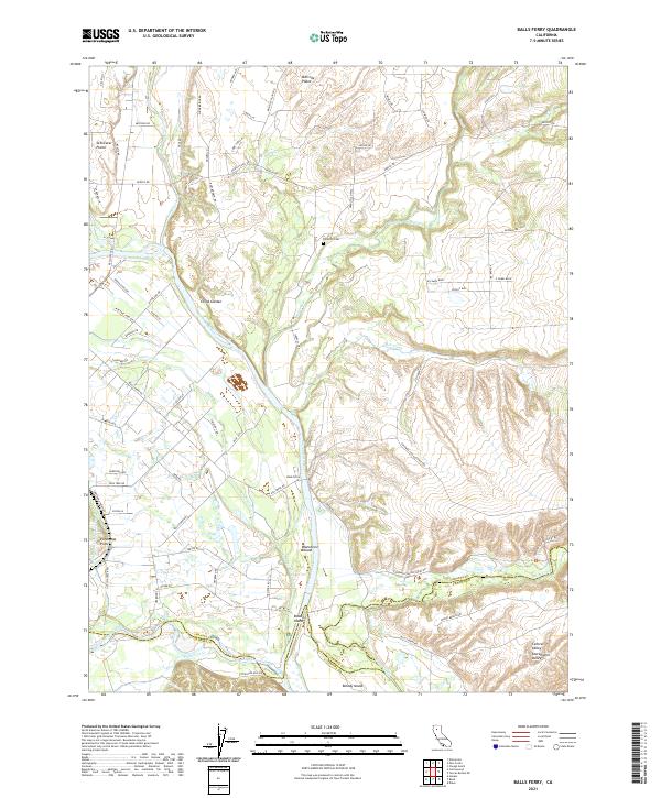 US Topo 7.5-minute map for Balls Ferry CA