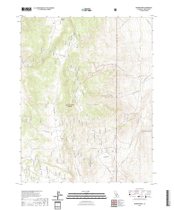 US Topo 7.5-minute map for Banner Ridge CA