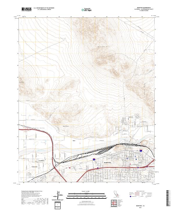 US Topo 7.5-minute map for Barstow CA