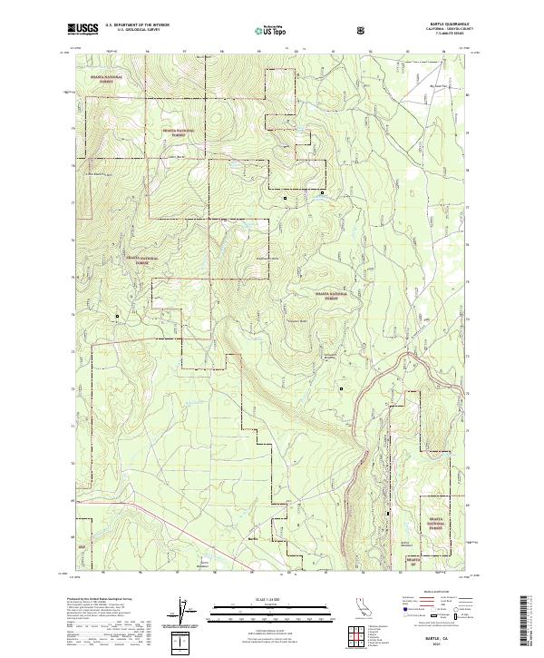 US Topo 7.5-minute map for Bartle CA