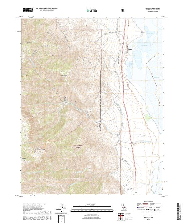 US Topo 7.5-minute map for Bartlett CA