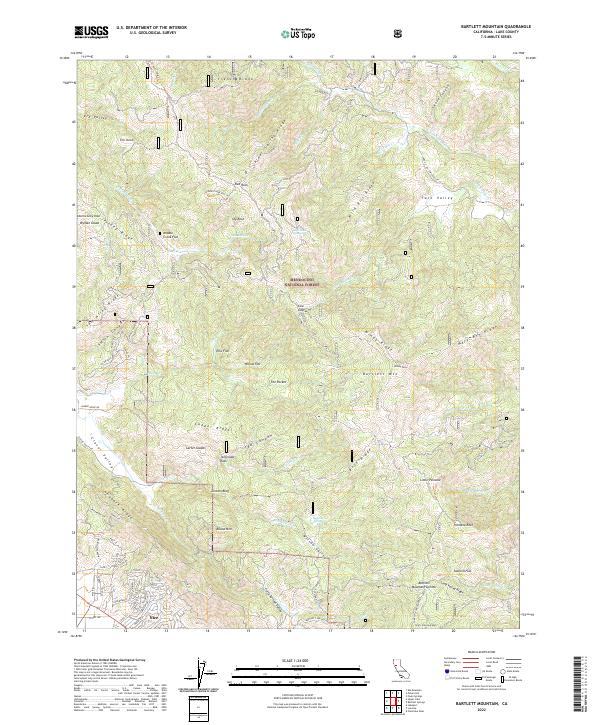 US Topo 7.5-minute map for Bartlett Mountain CA