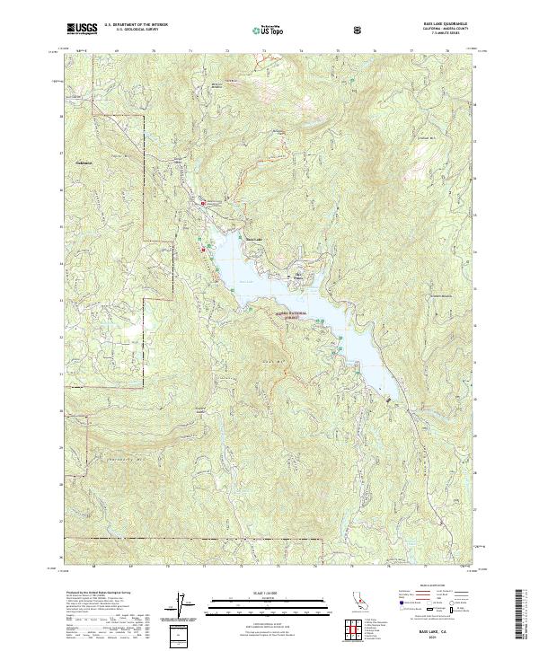 US Topo 7.5-minute map for Bass Lake CA