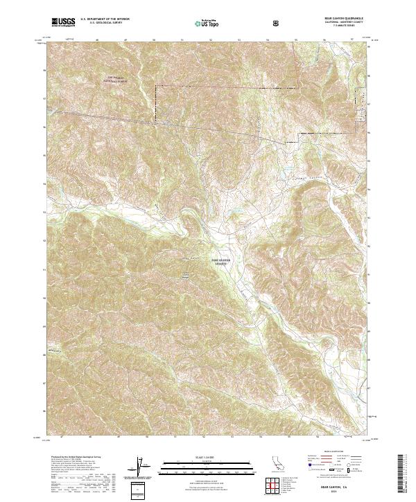 US Topo 7.5-minute map for Bear Canyon CA