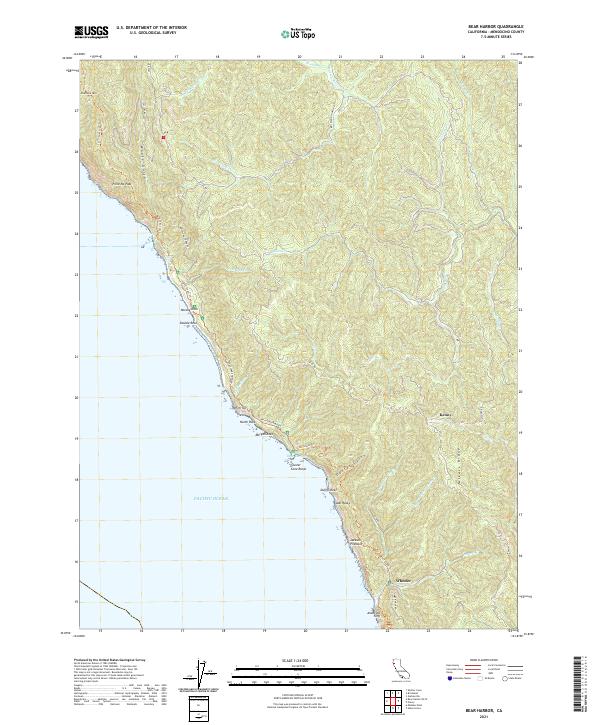 US Topo 7.5-minute map for Bear Harbor CA