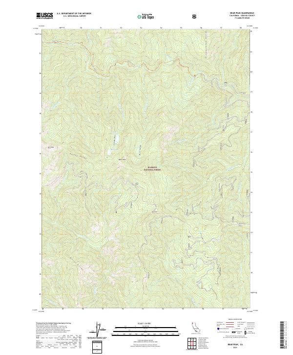 US Topo 7.5-minute map for Bear Peak CA