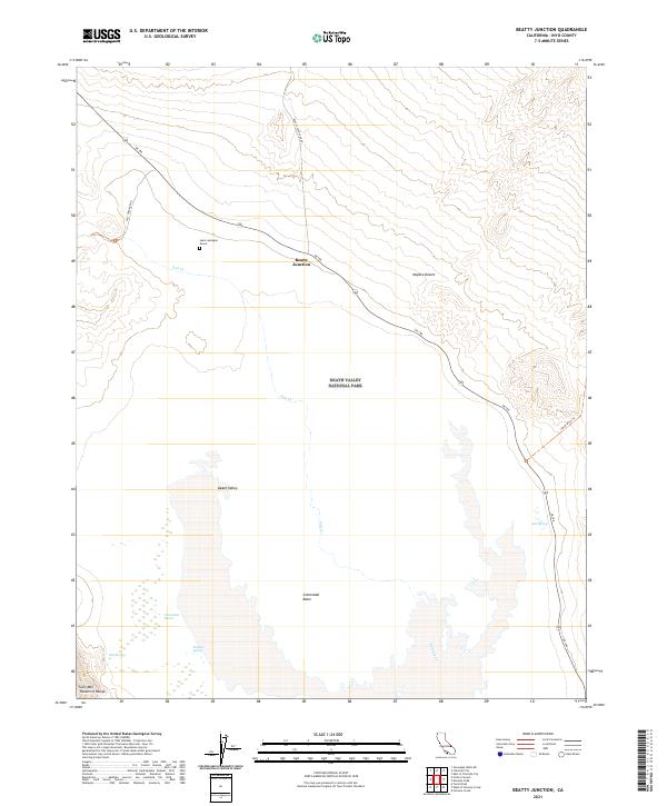 US Topo 7.5-minute map for Beatty Junction CA