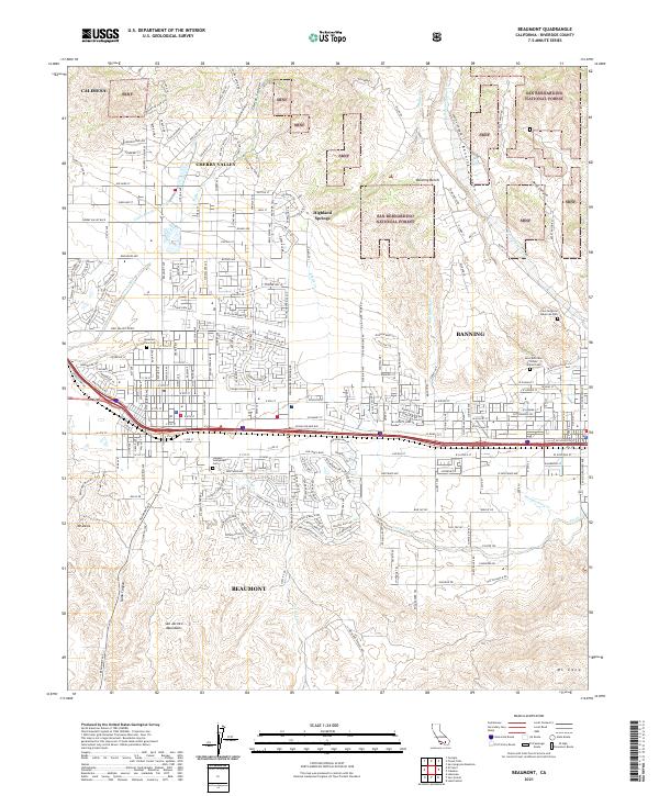 US Topo 7.5-minute map for Beaumont CA