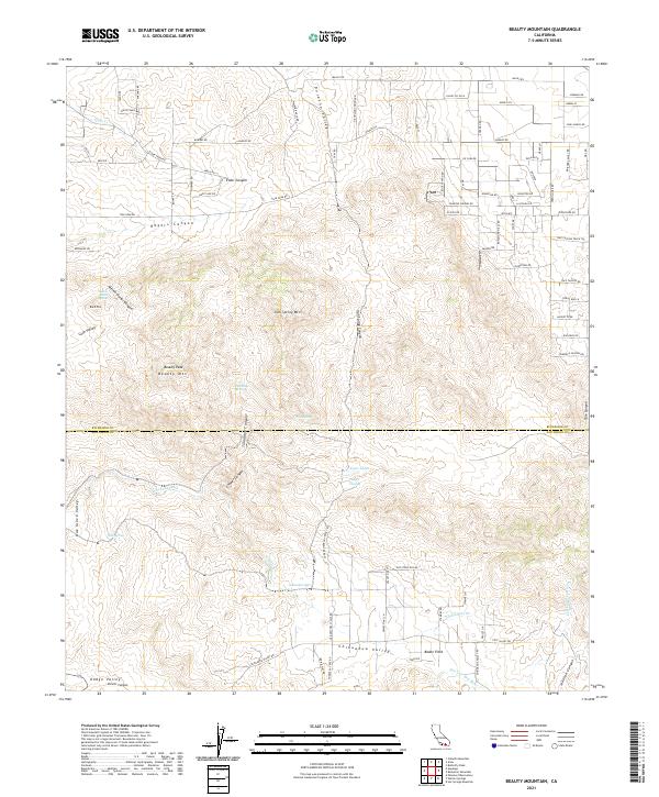 US Topo 7.5-minute map for Beauty Mountain CA