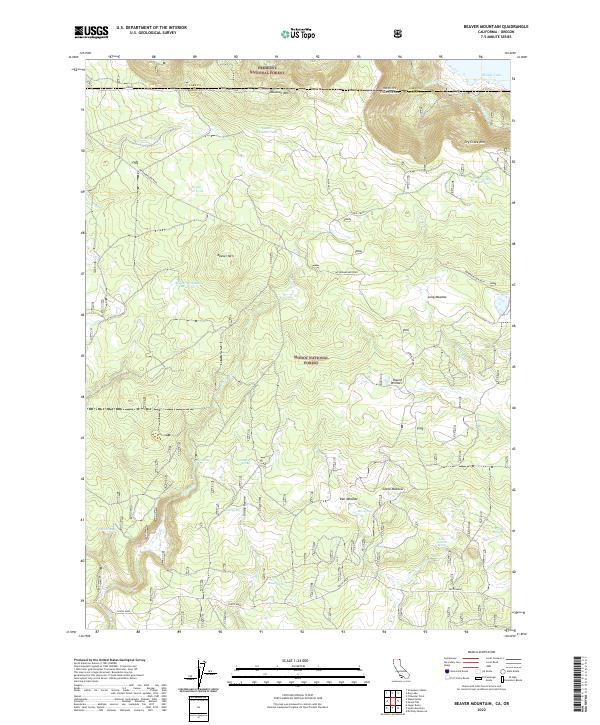 US Topo 7.5-minute map for Beaver Mountain CAOR