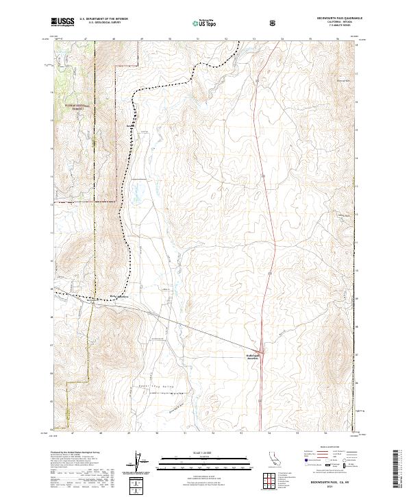 US Topo 7.5-minute map for Beckwourth Pass CANV