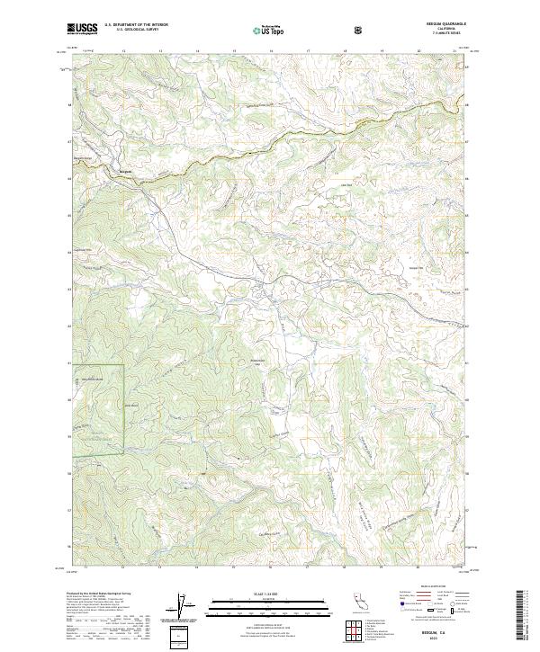 US Topo 7.5-minute map for Beegum CA