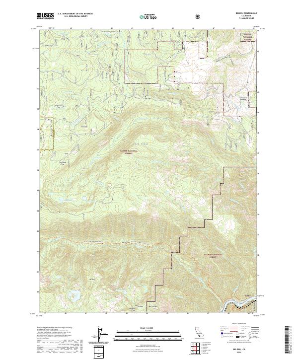 US Topo 7.5-minute map for Belden CA