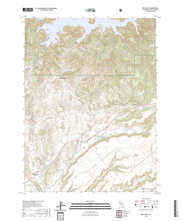 US Topo 7.5-minute map for Bella Vista CA