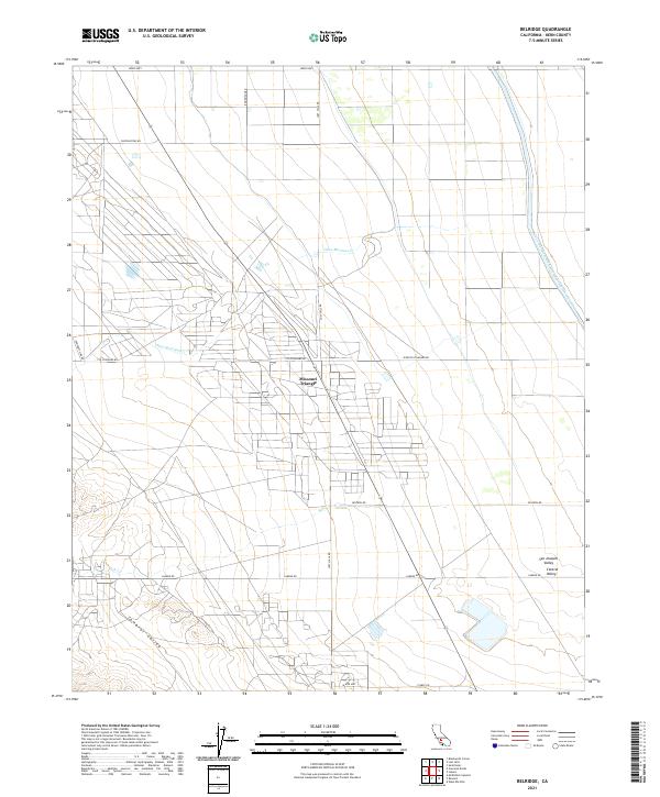 US Topo 7.5-minute map for Belridge CA