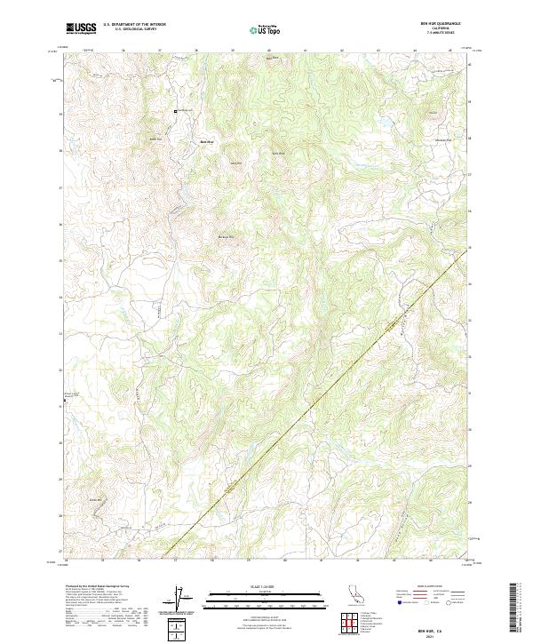 US Topo 7.5-minute map for Ben Hur CA