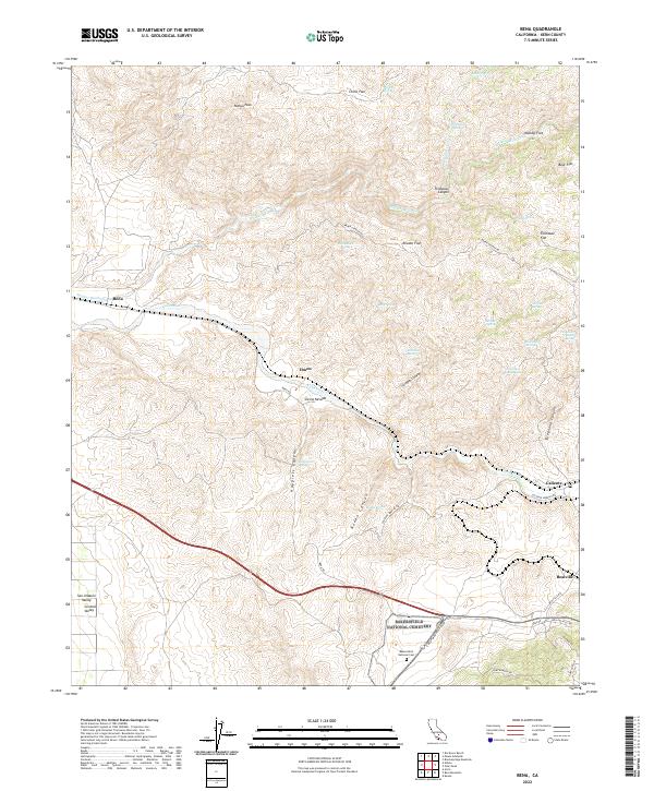 US Topo 7.5-minute map for Bena CA